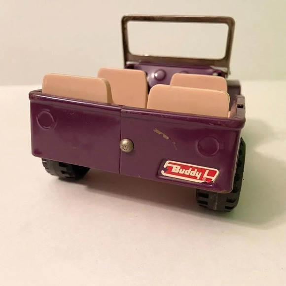 Vintage Buddy L Purple  Flower Power Jeep 6 Inch Long Toy Incomplete - Picture 4 of 14